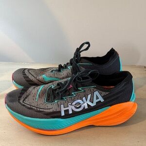 Hoka Athletic Shoes Black Teal Orange